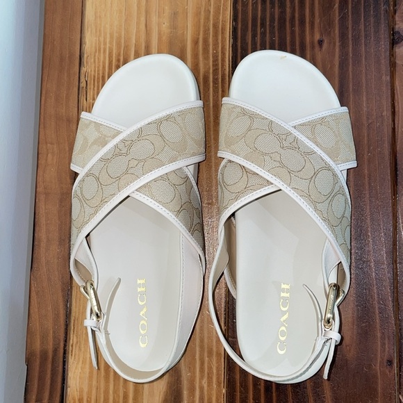 Coach Adora Sandals in Signature Jacquard Size 10B NEW - Picture 9 of 15